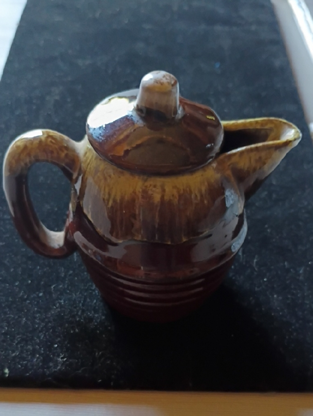 Mini Ceramic Pitcher Jug in Brown and Amber